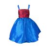 Girls Star  Embroidery  Red and Blue  Dress